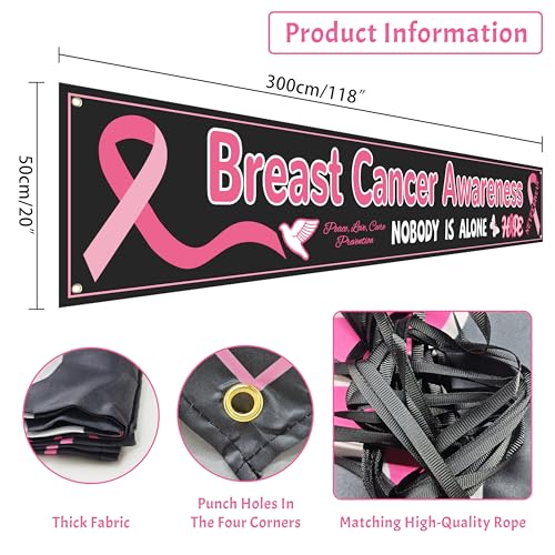 Breast Cancer Awareness Banner - Party Decor Backdrop Outdoor Yard Sign