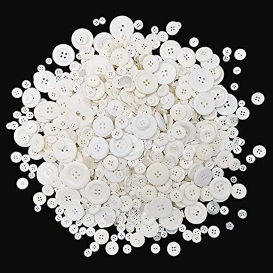 1600Pcs White Buttons For Crafts Assorted Sizes Button White In Bulk W