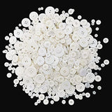 1600Pcs White Buttons For Crafts Assorted Sizes Button White In Bulk W