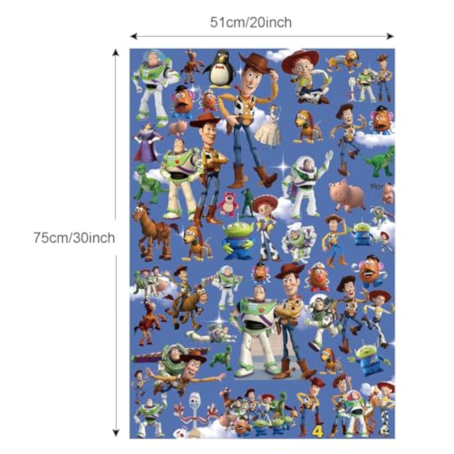 Pack Of 5 Gift Wrapping Paper 51X75Cm Kraft Paper Quality Wrapping Paper Sheets Pack For Kids Birthday, Party Storage Festive Decoration (Blue Sky)