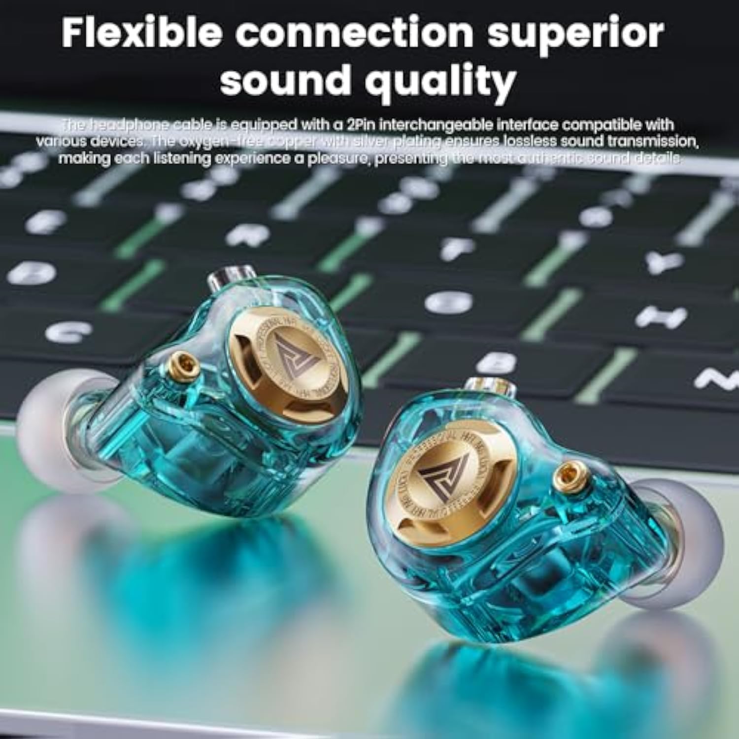 Qkz Ak6 Lucky In Ear Monitor, Hifi Wired Earbuds, Tunable Sound Wired Headphones Gaming Earbuds With 3-Level Adjusting Switch, Detachable Cable For Music Gaming Video Calling (Green)