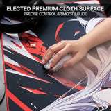 Redragon EISA P047L Anime Gaming Mouse Pad - Smooth Lycra Surface, Anti-Slip Rubber Base, Spill-Resistant, Durable 5mm Thick Design, 35 x 16 inches, Black