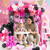 40" Pink Mouse Number 1 Balloon — Giant Bow-Themed Baby Birthday Decor