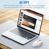 2025 AI Mouse, AI Voice & Audio Recorder, AI Real-Time Transcription, Translation & Summarization, Ergonomic Presenter Laser Pointer Remote, for Office Remote Work High-Performance Device