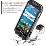 Designed For Kyocera Duraforce Pro 2 Case (Verizon E6910), Belt Clip Holster Shell, Ultra Slim Thin Cover Built-In Kickstand Case With Tempered Glass Screen Protector -Black