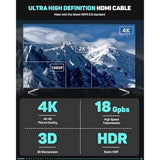 IFOOTAGE 4K HDMI Cable, Ultra HD Long HDMI Cable, 18Gbps High Speed HDMI 2.0 C