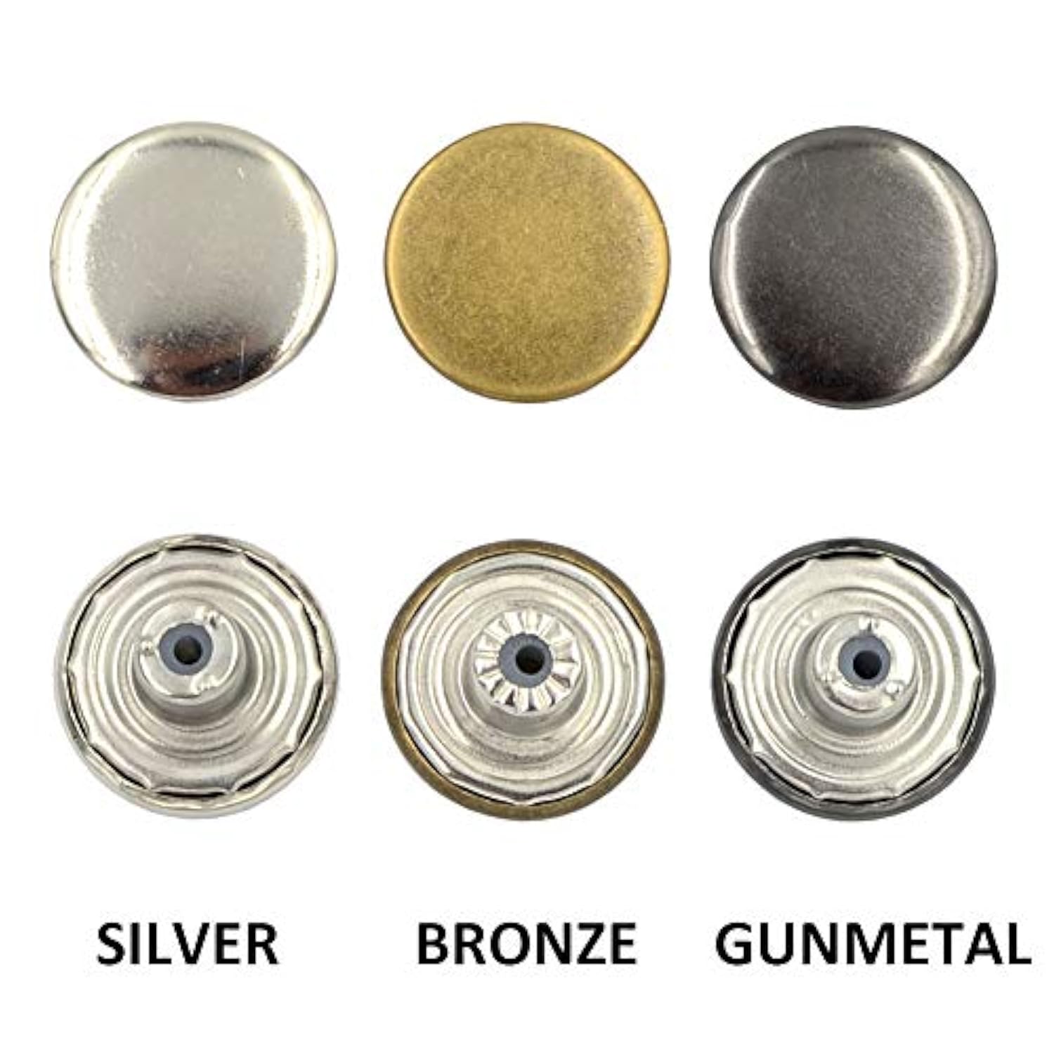 100 Sets Copper Cap Denim Jeans Buttons Rivets Replacement Tack Snap F