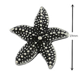 12 Pieces Starfish Antique Silver Metal Shank Buttons 19Mm (Antique Si