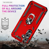 For Samsung Galaxy S24 Fe Case: With Screen Protector - Military Grade Protective Cases With Finger Ring Holder Kickstand For Samsung S24 Fe(Red)