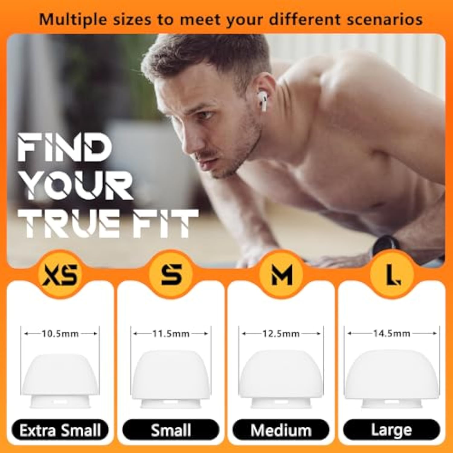 4 Pairs Replacement Ear Tips For Airpods Pro 2Nd/1St Generation With Portable Storage Box & Cleaner Pen,Noise Reduction Holewith & Built-In Dust Guard Screen,Silicone Ear Tips For Airpods Pro (White)