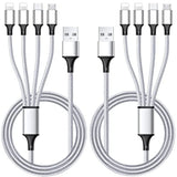 Multi Charging Cable, Multi Usb Cable 2Pack 4Ft Universal 4 In 1 Multiple Usb