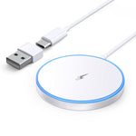 Magnetic Wireless Charger for iPhone 15/14/13/12, AirPods - LED Pad