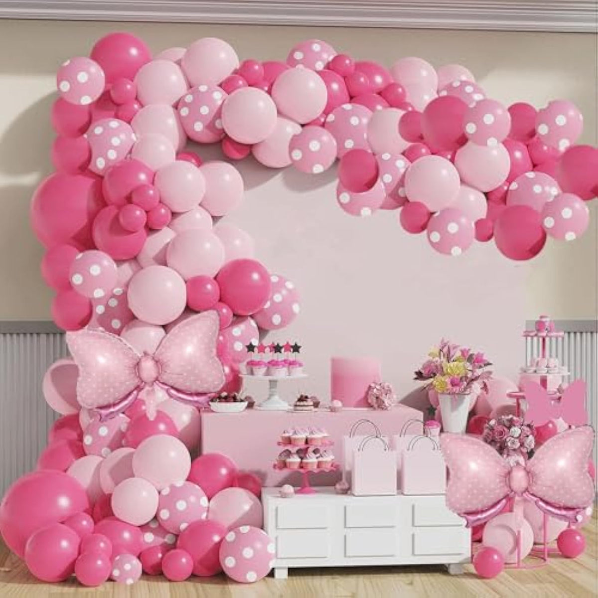Pink Balloon Arch Kit For Pink Mouse Balloons For Baby Shower Wedding