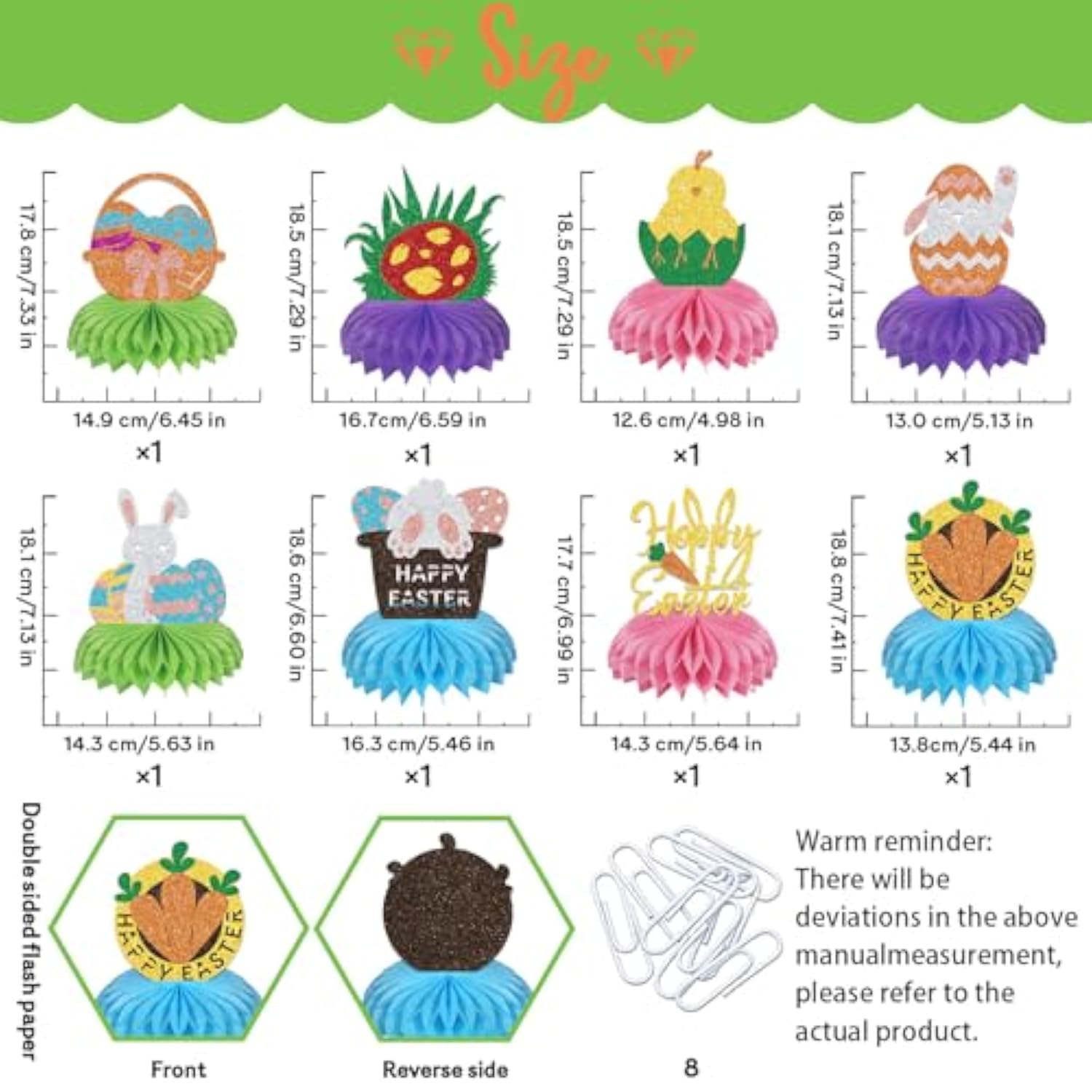 8 Pcs Easter Centerpieces For Tables Easter Honeycomb Centerpieces Easter Table Decorations Bunny Party Decorations Spring Festival Party Supplies