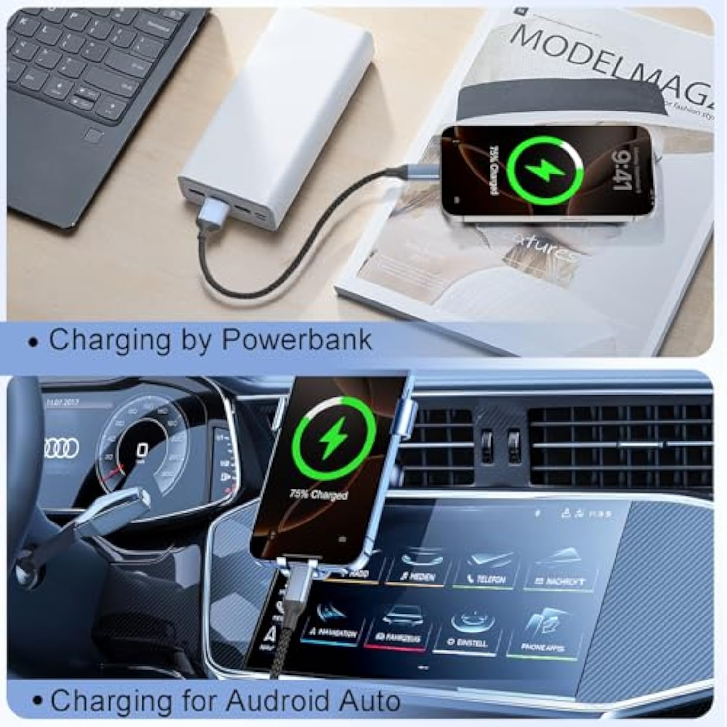 Short Usb To Usb C Cable 1Ft, 2Pack 60W Fast Charging 1 Foot Usb C Cable For Car Braided Short Usb A To C 1 Ft Charger Cord For Iphone 16/15 Pro/Max, Samsung Galaxy S24 S23, Google Pixel, Ipad