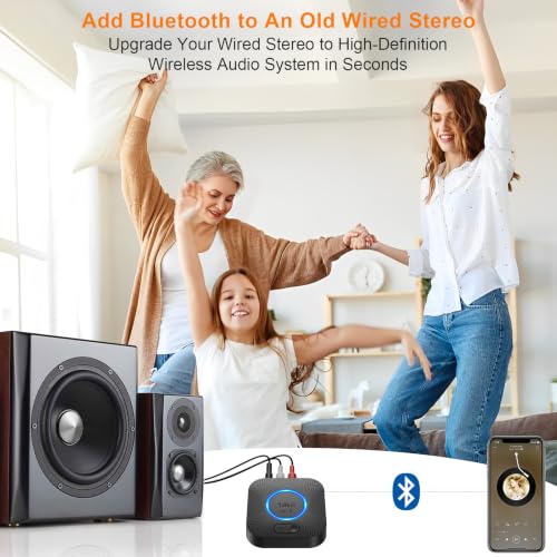 B06+ Bluetooth Receiver, Hi-Fi Wireless Audio Adapter, Bluetooth 5.3 Receiver with 3D Surround aptX HD aptX Low Latency for Home Music Streaming