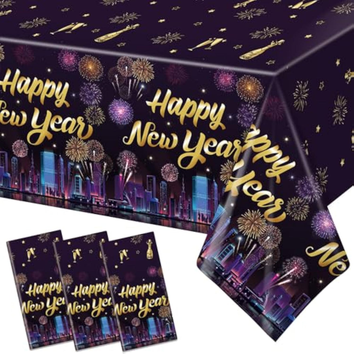 3 Pcs 2026 New Year Eve Tablecloths for Party and Table Decorations