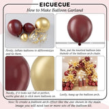 158Pcs Burgundy and Gold Balloon Garland Arch Kit Party Decorations