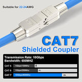 Tool-Free Rj45 Coupler Shielded, Tool Less Ethernet Cable Extender Poe+ For Ca