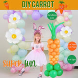 Easter Balloon Garland Arch Kit With Polka Dot Easter Daisy Bunny Carrot Head Hoop Pastel Letter Foil Balloons For Spring Big Resurrection Day He Is Risen Birthday Baby Shower Party Decorations