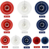 Red White Blue Hanging Honeycomb Round Paper Fans Decoration Patriotic Theme Tissue Paper Fan Garland For Baby Shower Kid Birthday Graduation Wedding Party Supplies?11Packs?