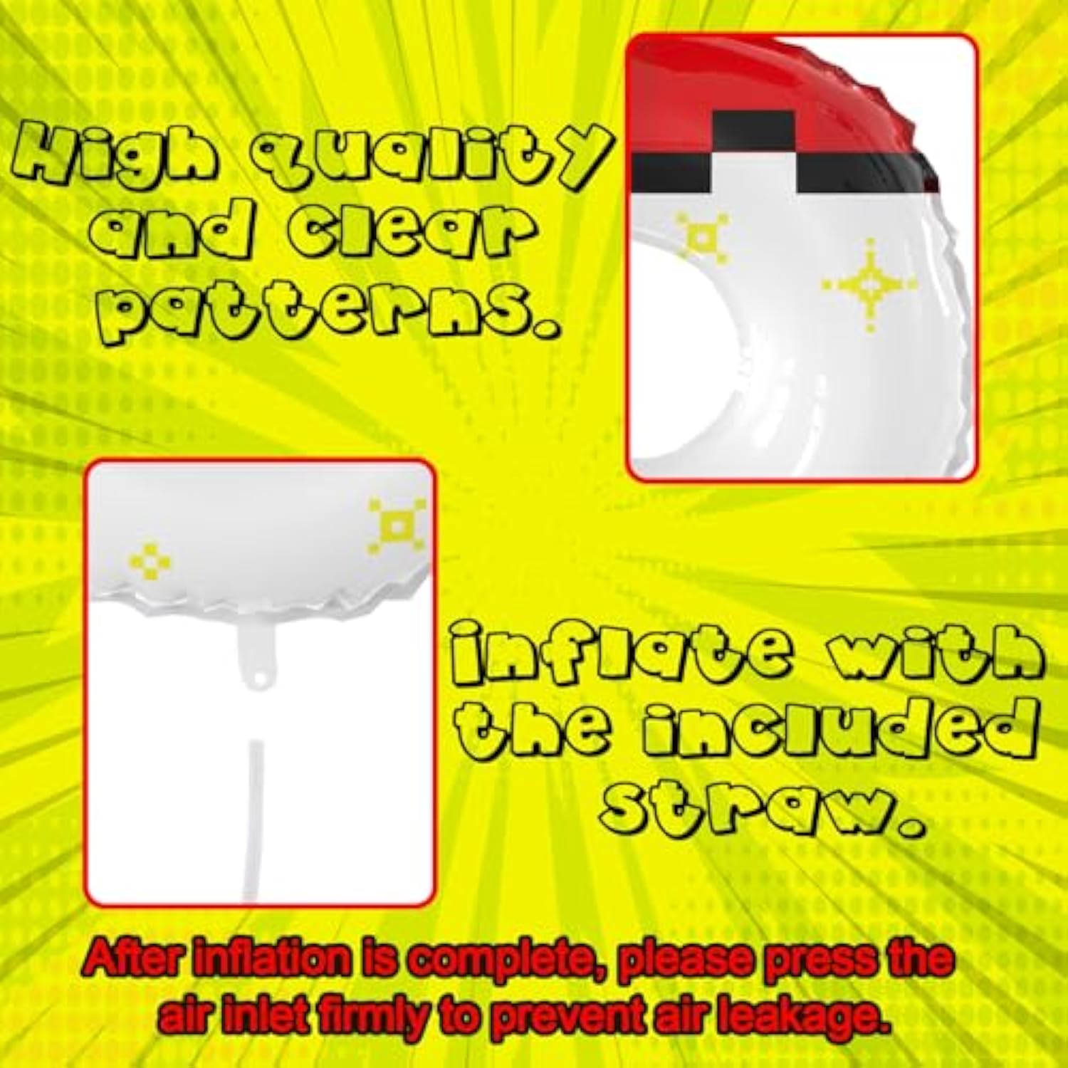 Red & White Cartoon Theme Happy Birthday Foil Balloons for Kids' Parties & Anniversaries