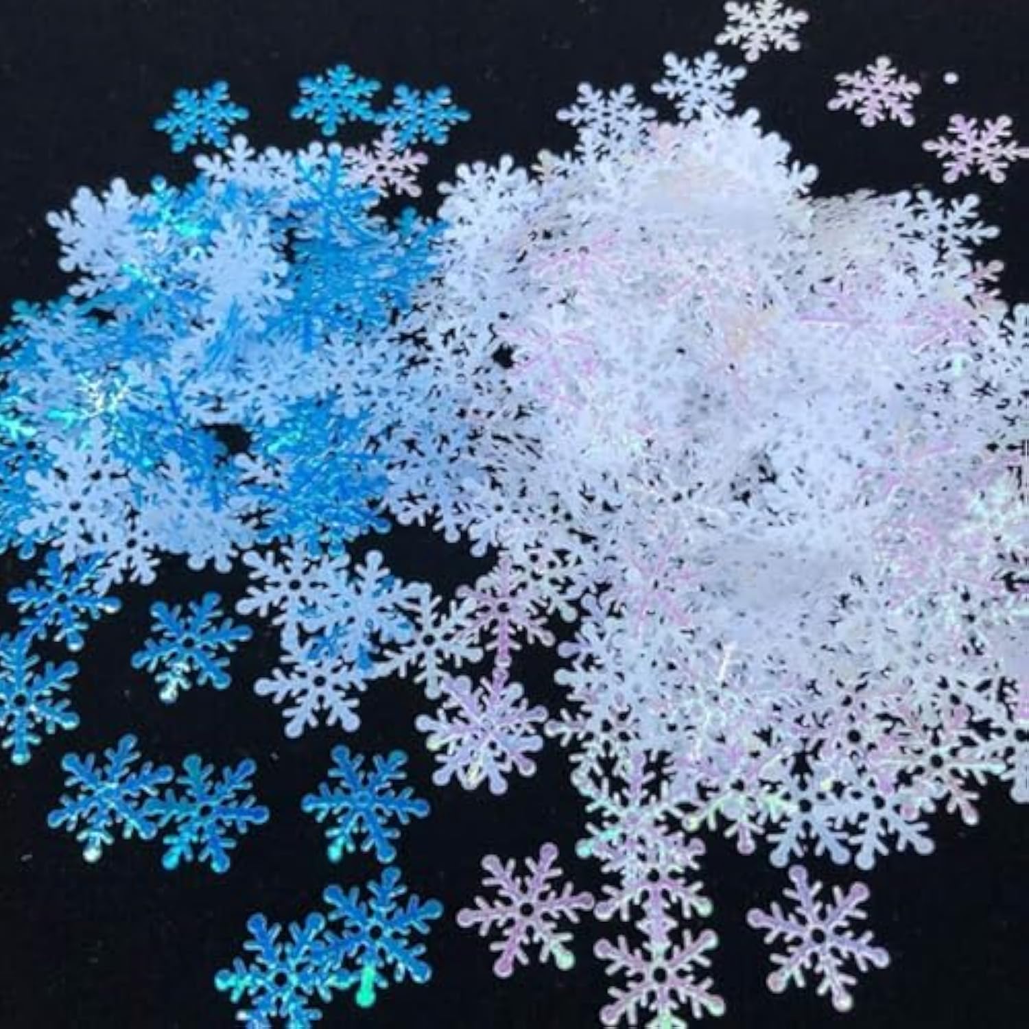 1200Pcs Snowflakes Confetti Decorations For Christmas, White And Blue Winter Confetti Snow Party Pack For Wedding Birthday Holiday Party Table Decorations Supplies