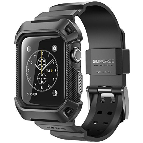 for Apple Watch 3 38mm Case with Band (Unicorn Beetle Pro), [Anti-Scratch] [Bumper Protector] Rugged Men Cover Sport Protective Case with Strap Bands