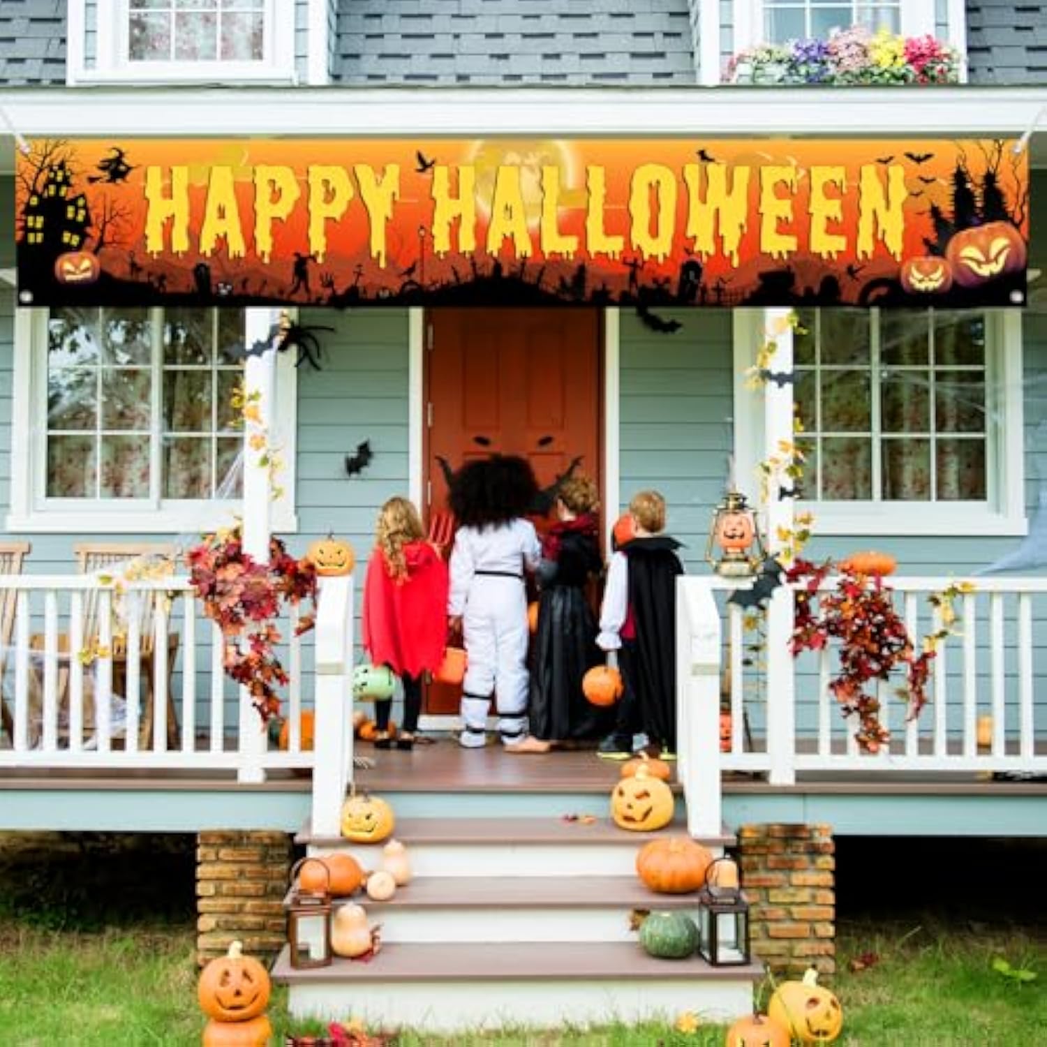 Large "Happy Halloween" Yard Banner: Fade-Resistant Outdoor Decor