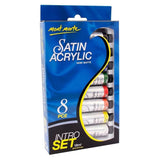 Premium Satin Acrylic Intro Set, 8 Piece, 0.6Oz (18Ml) Tubes, Semi-Matte Finish, Suitable For Most Surfaces