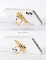 Bee Phone Ring Holder Kickstand with Crystal, Cute Grip for iPhone, Gold Black