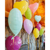10pcs Pastel Rainbow Heart Foil Balloons, 18" for Valentines, Engagement & Party Decor