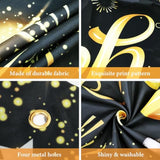 Happy New Year 2026 Large Black Gold Banner 72x44in Party Decor