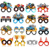 32 Pcs Monster Truck Party Decorations Paper Glasses Monster Truck Photo Booth Props Car Theme Eyeglasses For Baby Shower Birthday Party Supplies Favors