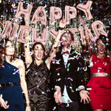 Rose Gold 16Inch Foil Balloons Banner Set New Year 2025 Party Decor