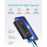 Power Bank,20000Mah Portable Charger Fast Charging, Compact Travel Essentail,4 Outputs 3 Inputs Battery Pack Usb C For Iphone Series,Samsung,Android-Black