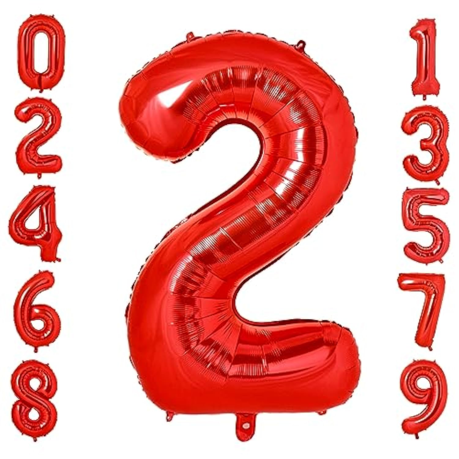 40-Inch Red Number 2 Balloon Large Foil for Birthday Anniversary Party Decor