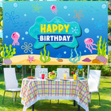 Under the Sea Birthday Banner Backdrop 73x43 Inch for Party or Photo Decor