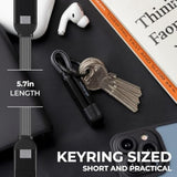 Incharge X, (3X Pack) Multi Charging Cable Portable Keychain Charger Cable, 6-In-1 100W Ultra Fast Charging Power, Lava Black