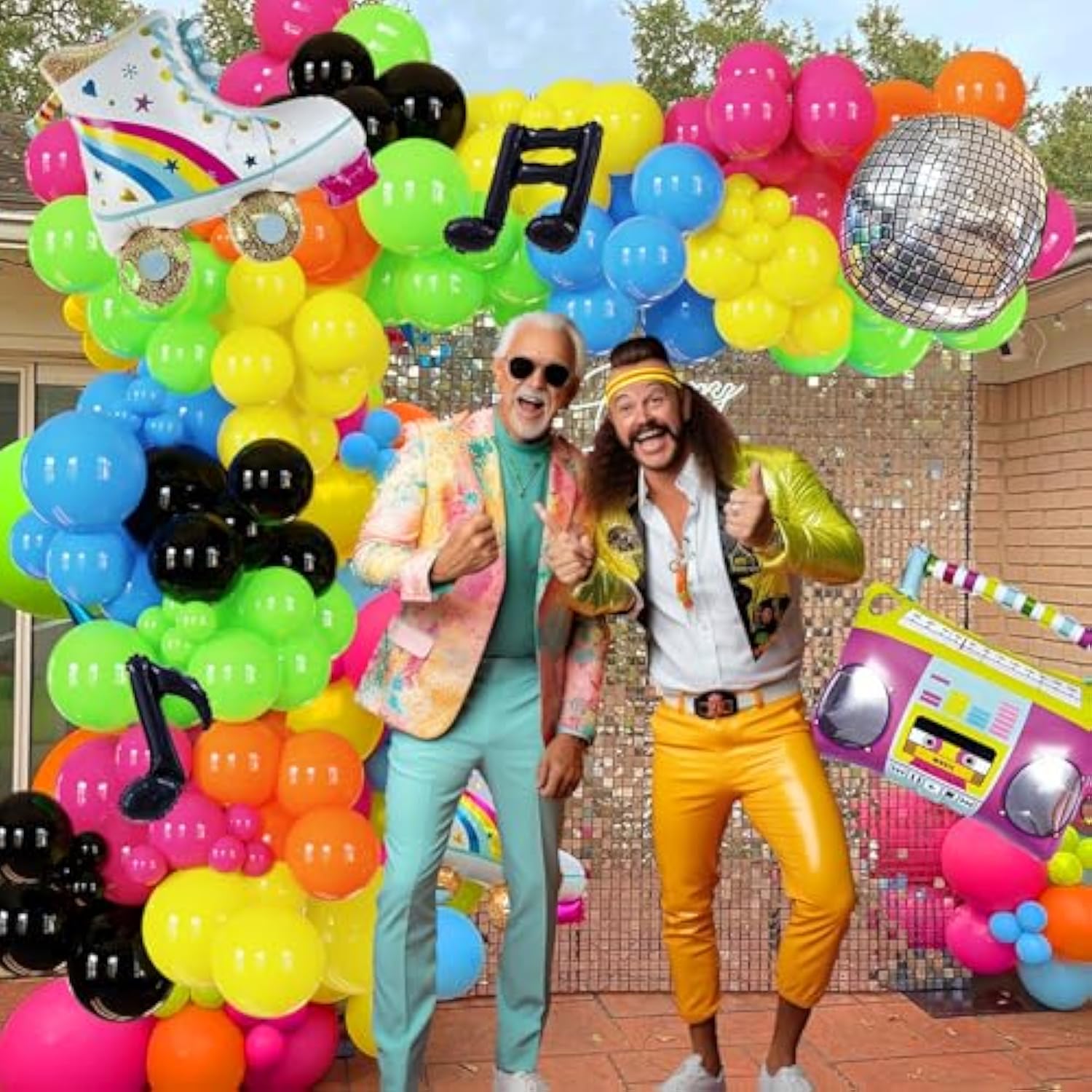 Retro 70s 80s 90s Party Balloons & Disco Decor for Throwback Birthdays and Dance Parties