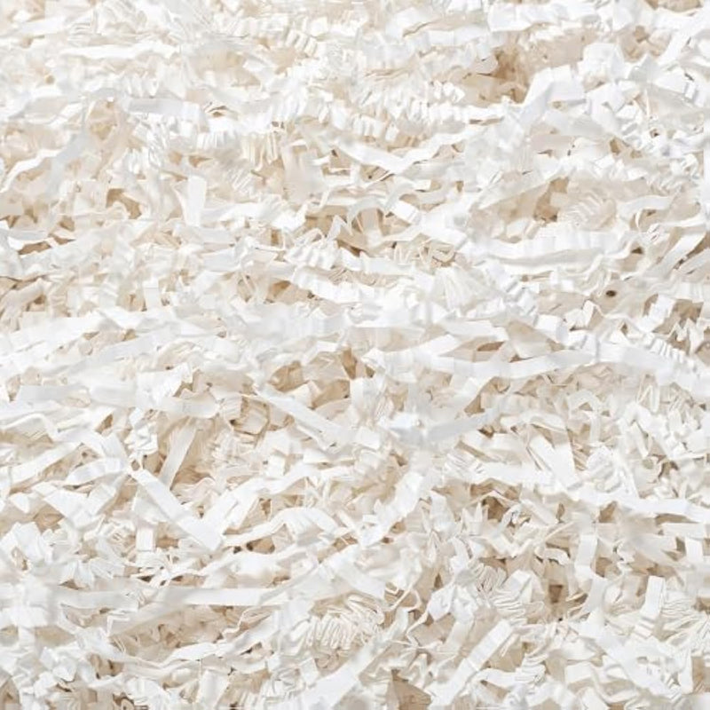 1 Lb Crinkle Cut Paper Shred White Crinkle Shredded Paper For Gift Baskets - Gift Box Bag Filler - Confetti Stuffing For Birthday, Holiday Present Packaging Wrapping
