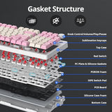 96% Wired Mechanical Gaming Keyboard,Gasket Structure Rgb Backlit Keyboard,98 Key Hot Swappable Keyboard With Control Knob,Nkro Compact Keyboards With Number Pad For Win/Mac(98 Flower)