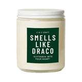 Smells Like Draco Soy Wax Candle - Mahogany Apple Scented - Wizarding World Gift - 8 Oz Jar Candle