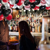 Red Black Balloon Arch Kit 60pcs Red Black White Confetti Balloons for Party