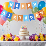 Happy Birthday Banner Blue & Orange, Party Decorations for Boys’ 1st Birthday