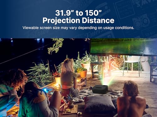 Evp-2001C 150" Portable Projector With 100" Portable Screen, Bluetooth, Hdmi & Usb Inputs, Dual Speakers, And Carrying Case Ideal For Movie Nights, Home Entertainment, And Presentations