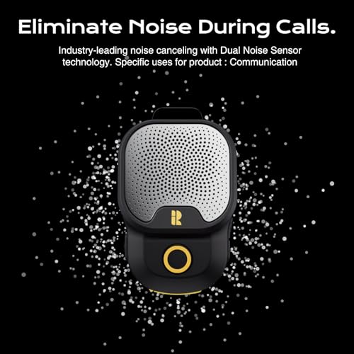 Wearable Bluetooth V5.3 Speaker, 30H Working Time Clip-On Wireless Jobsite Water-Resistant TWS Portable Speaker, IPX7 Waterproof, Built-in ENC Mic