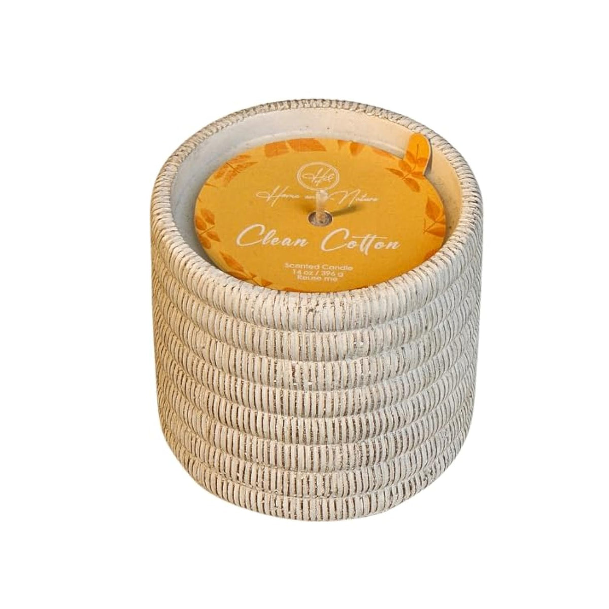 Clean Cotton Scented Candle – 14Oz White Ceramic Jar – 71H, Smokeless – Premium Paraffin And Palm Wax – Elegant Home Décor