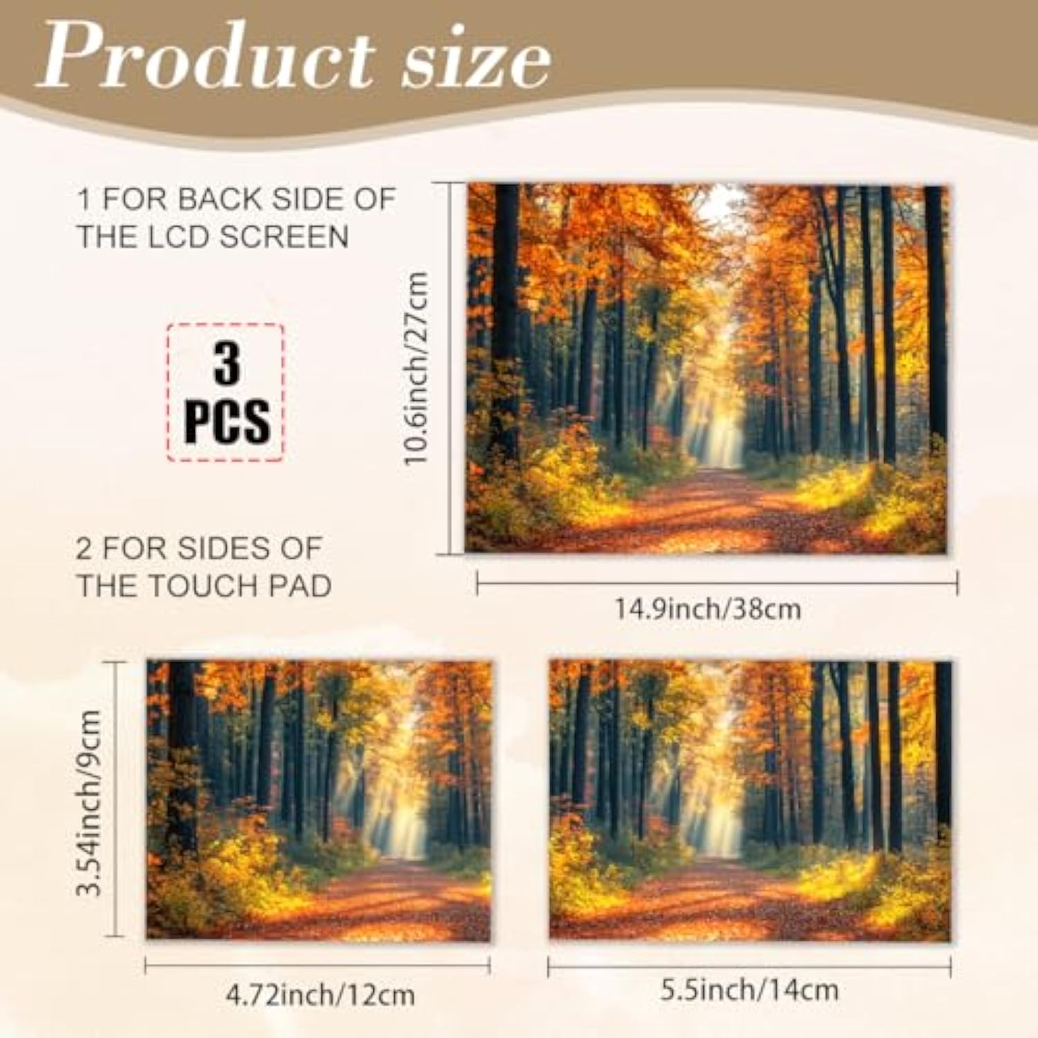 Lifelike Forest Pattern Laptop Skin Stickers Cutable Universal Size Fits 12" 13" 13.3" 14" 15 Inch Laptop Creative Removable Waterproof Notebook Art Decals Pc Protector Cover Sticker