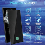 2+2 Pack Privacy Screen Protector Compatible With Galaxy S22 Ultra 5G - 2 Tempered Glass Film + 2 Camera Lens Protectos, High Clarity Bubble Free, Anti-Spy Protection